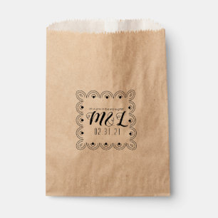 Heart Deco Geometric Wedding Logo Wedding Favour Bags