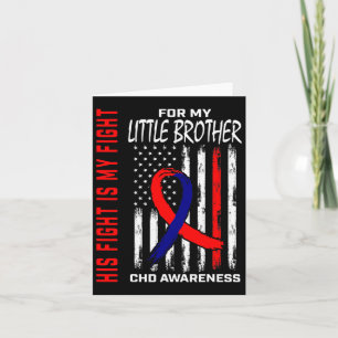 Heart Defect Chd Awareness Little Brother Flag Card