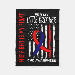Heart Defect Chd Awareness Little Brother Flag  Fleece Blanket