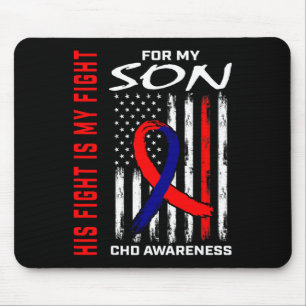 Heart Defect Chd Awareness Son Usa American Flag Mouse Pad
