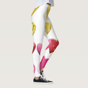 Heart Design All-Over-Print Leggings Stylish