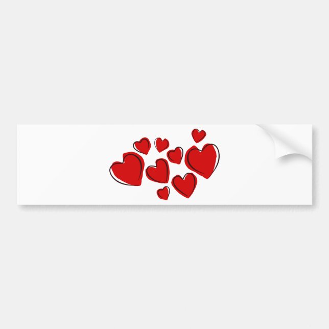 Heart Design Bumper Sticker (Front)