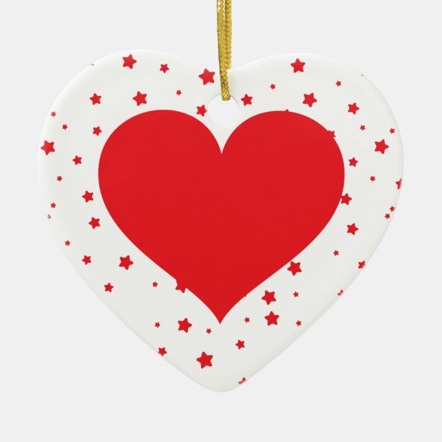 Heart design - Customise your own Ceramic Tree Decoration (Front)