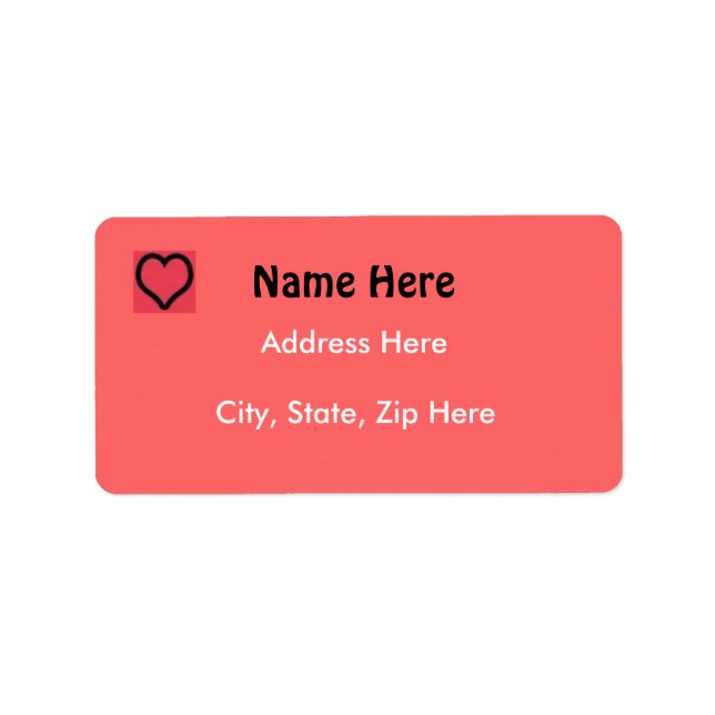 Heart Design Label (Front)