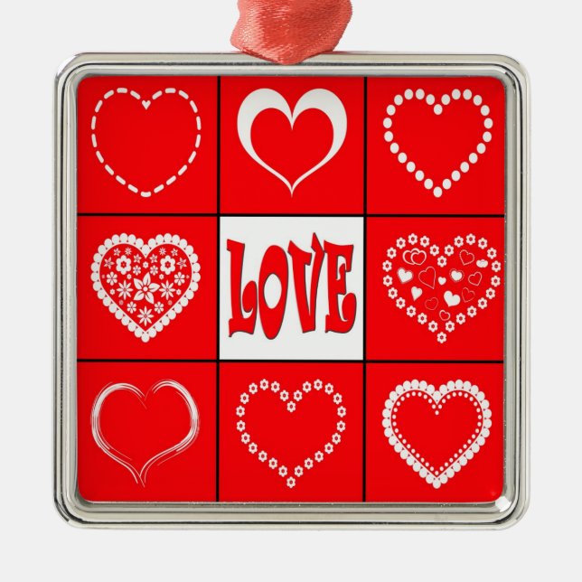 Heart design metal tree decoration (Front)