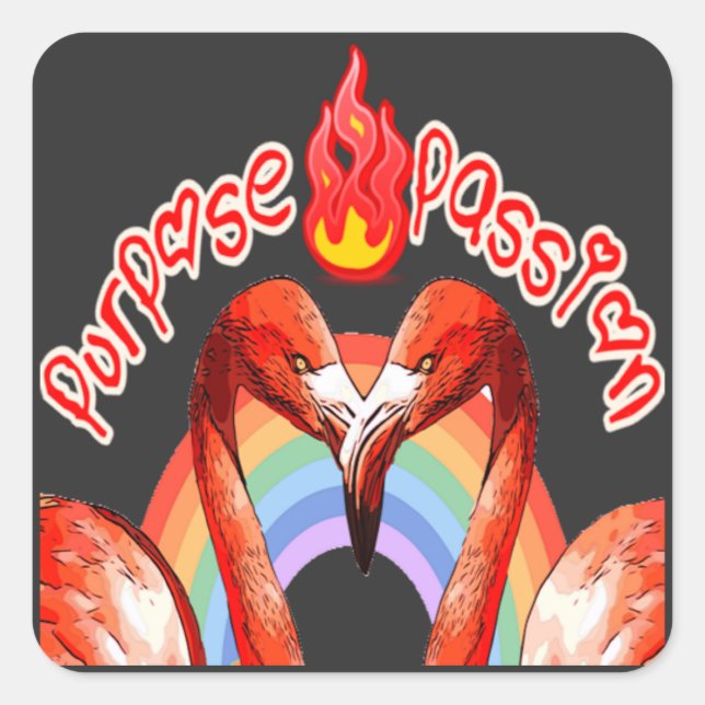 heart design square sticker (Front)