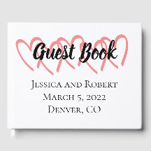 Heart design wedding guest book