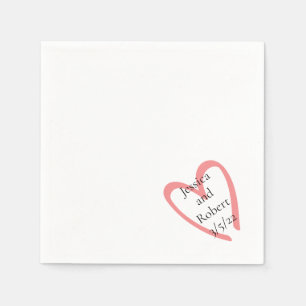 Heart design wedding paper napkin