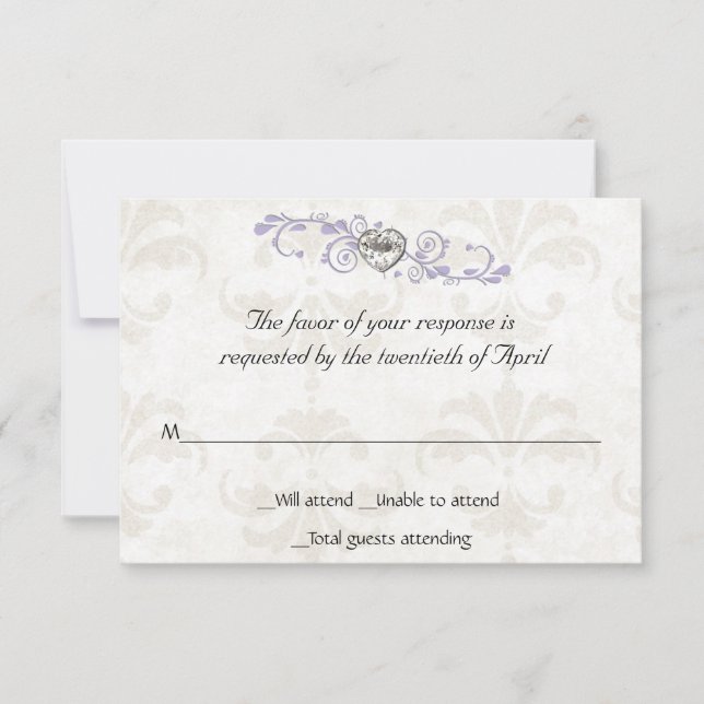 Heart Diamond RSVP Card (Front)