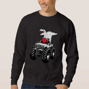Heart Dino Valentine's Day Monster Truck Date Sing Sweatshirt