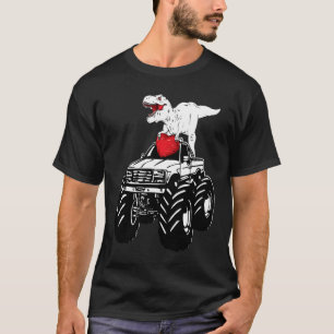 Heart Dino Valentine's Day Monster Truck Date Sing T-Shirt