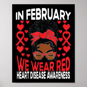 Heart Disease African American Girl In February We Poster