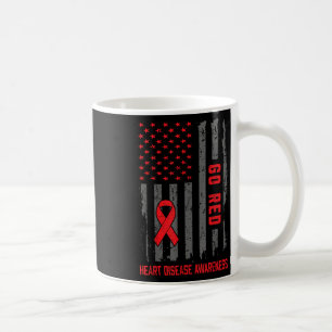 Heart Disease American Flag Go Red Heart Disease A Coffee Mug