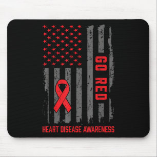 Heart Disease American Flag Go Red Heart Disease A Mouse Pad