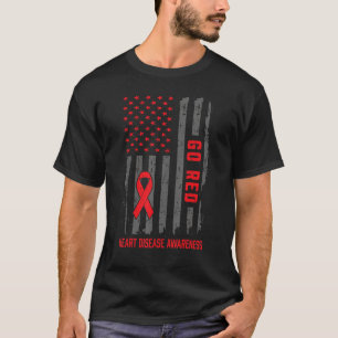 Heart Disease American Flag Go Red Heart Disease A T-Shirt