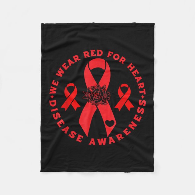 Heart Disease Awareness _1  Fleece Blanket (Front)