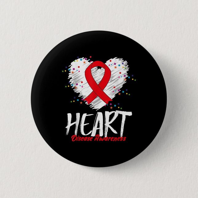 Heart Disease Awareness _2  6 Cm Round Badge (Front)