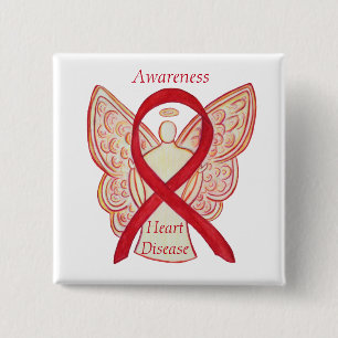 Heart Disease Awareness Angel Red Ribbon Pin