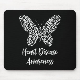 Heart Disease Awareness Butterfly Gift February We Mouse Pad