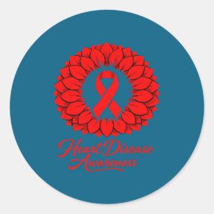 Heart Disease Awareness  Classic Round Sticker