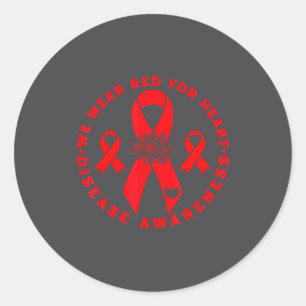 Heart Disease Awareness Classic Round Sticker