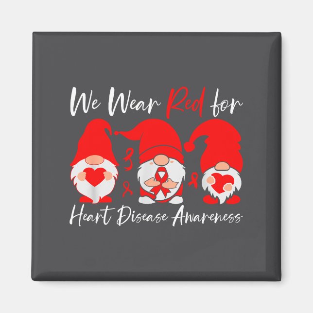 Heart Disease Awareness Gnome  Magnet (Front)