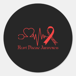 Heart Disease Awareness Go Red In February Health Classic Round Sticker