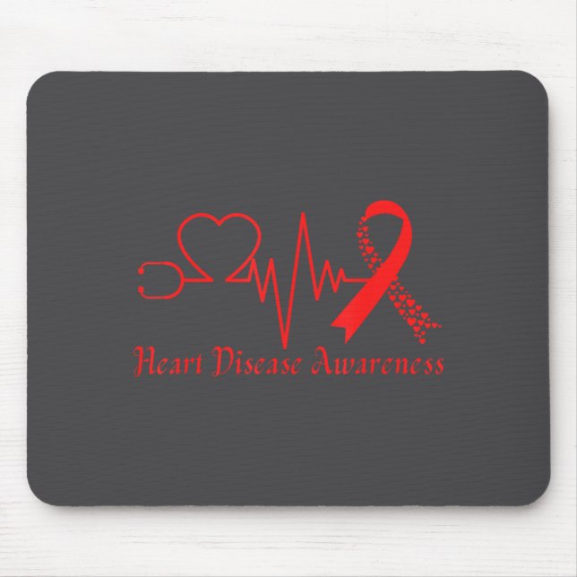Heart Disease Awareness Go Red In February Health  Mouse Pad (Front)