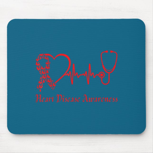 Heart Disease Awareness Go Red In February Health  Mouse Pad (Front)
