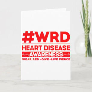 Heart Disease Awareness Hashtag Wear Red Day Card