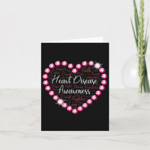 Heart Disease Awareness Health Month Support Love Card