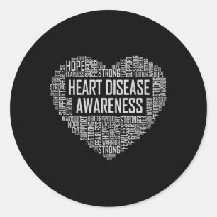 Heart Disease Awareness Heart Gift February Wear Classic Round Sticker