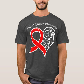 Heart Disease Awareness Heart Ribbon Gift Valentin T-Shirt