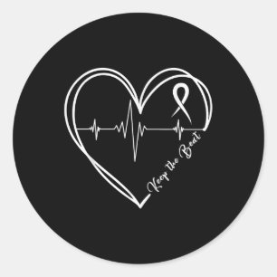 Heart Disease Awareness Heartbeat Chd Wear Red Hea Classic Round Sticker