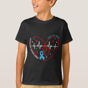 Heart Disease Awareness Heartbeat Survivor Warrior T-Shirt