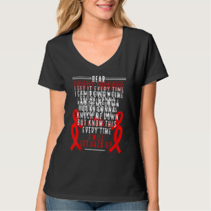 Heart Disease Awareness I Will Get Back Up Red Rib T-Shirt