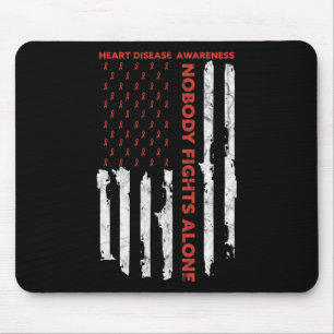 Heart Disease Awareness Month American Flag Mouse Pad