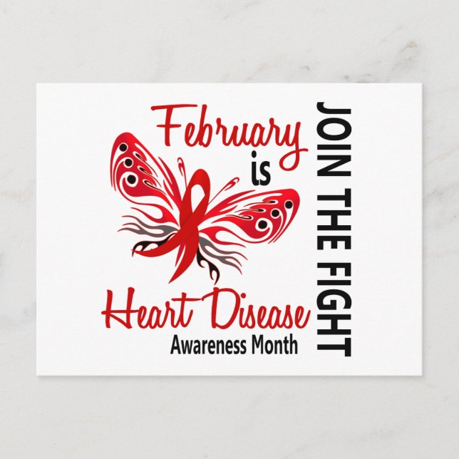 Heart Disease Awareness Month Butterfly 3.1 Postcard (Front)