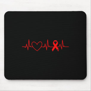 Heart Disease Awareness Month Ribbon Go Red Heart Mouse Pad