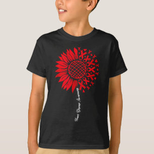 Heart Disease Awareness Month Sunflower For Women T-Shirt