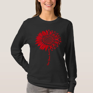 Heart Disease Awareness Month Sunflower For Women  T-Shirt