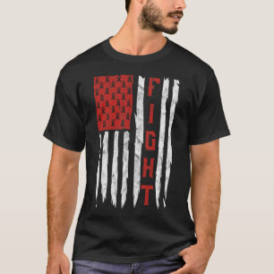 Heart Disease Awareness Month Vintage American Fla T-Shirt