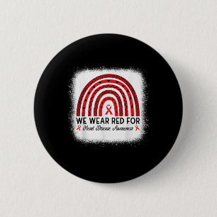 Heart Disease Awareness Rainbow Go Red Heart 6 Cm Round Badge