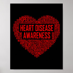 Heart Disease Awareness Red Heart Gift February We Poster
