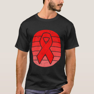 Heart Disease Awareness Red Ribbon Costume Retro V T-Shirt