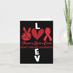 Heart Disease Awareness Red Ribbon Heart Attack Su Card