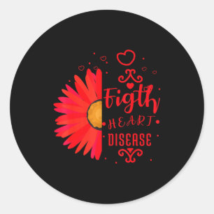 Heart Disease Awareness Red Ribbon Heart Attack Su Classic Round Sticker