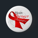 Heart Disease Awareness Ribbon 6 Cm Round Badge<br><div class="desc">Wearing or displaying your cause on shirts and gifts is a great way to get you and others talking about the importance of advocacy.  Copyright © by CancerApparel.Com</div>
