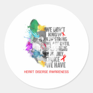 Heart Disease Awareness Ribbon Support Gifts Classic Round Sticker