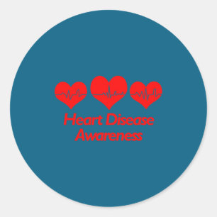 Heart Disease Awareness Shirt - Heart Health  Classic Round Sticker